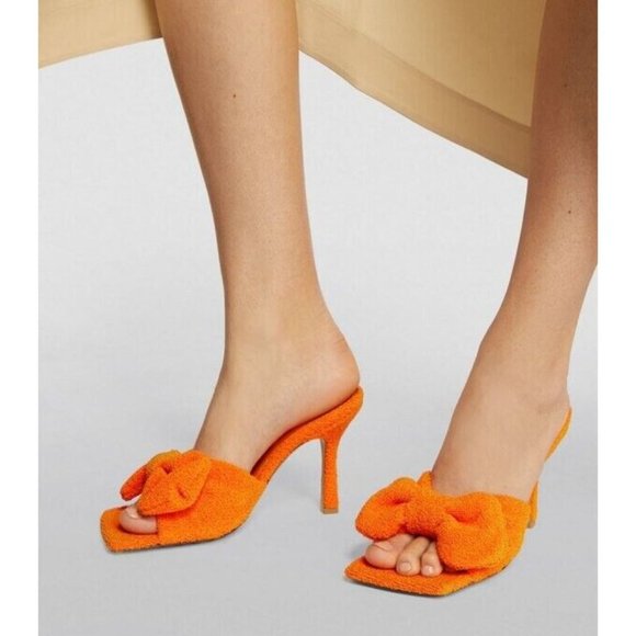 Bottega Veneta Shoes - NEW BOTTEGA VENETA Shoes Heels STRETCH 90 TERRY CLOTH MULES SZ 39+ Orange